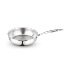 Borosil Cookfresh Tri-ply Stainless Steel Frypan with Handle | Gas, Induction Compatible | SS304 Food Grade Steel Frying