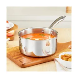 Borosil Cookfresh Triply Stainless Steel Sauce Pan with Spout | SS304 Food Grade Steel, Dishwasher Safe | Compatible for Gas, Induction, Hot Plate, Halogen | 5 Years Warranty (18 cm)
