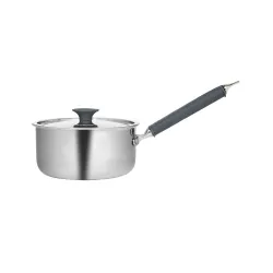 Borosil Cookfresh Tri-ply Stainless Steel Saucepan with Steel Handle | Gas, Induction Compatible | Even Heat Distribution | SS304 Food Grade Steel | Dishawasher Safe | 5 Year Warranty (2.3 L...
