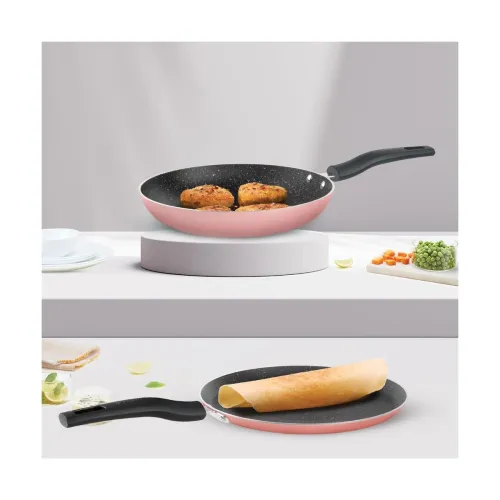 Image of Borosil Festive Glory Non-Stick Set of 2 Tawa (25 cm) and Fry Pan (24 cm)