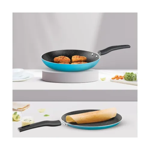 Image of Borosil Festive Glory Non-Stick Set of 2 Tawa (25 cm) Fry Pan (24 cm)