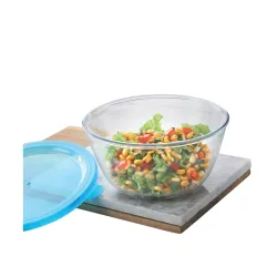 Borosil Glass Mixing Bowl with Blue Lid 500ml