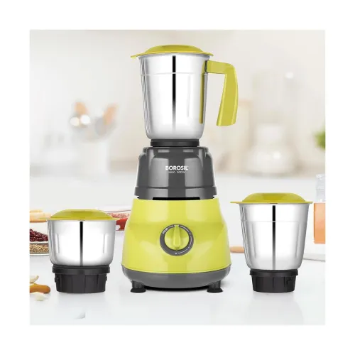 Image of Borosil Max 500 W Mixer Grinder 3 Jars with PP Lid With 2 Years Warranty