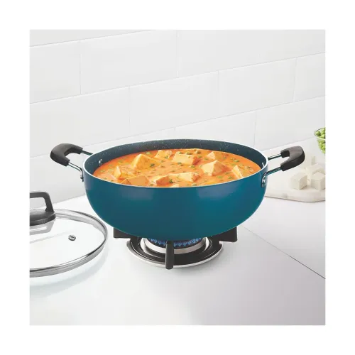 Image of Borosil ProChef Non-Stick Aluminum Kadhai with Lid 26 cm