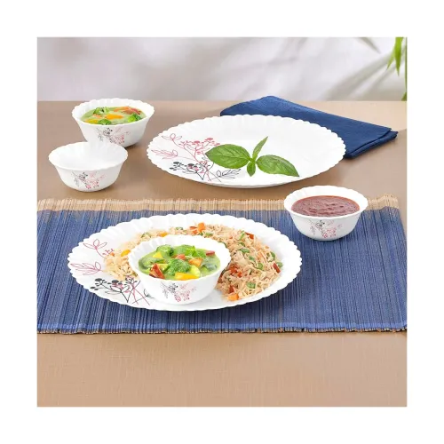 Image of Larah by Borosil Aspen Silk Opalware Dinner Set, 6pc, White