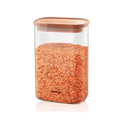 Borosil Storage Jar Set with Bamboo Lid