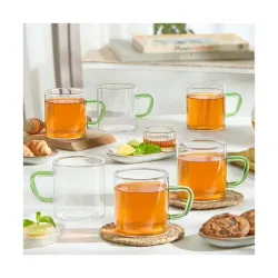 Borosil Vision Classic Tea Coffee Glass Mug Set