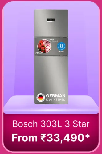 Image of BOSCH 303 L Refrigerator @ ₹33490 on Flipkart big Billion Days Sale