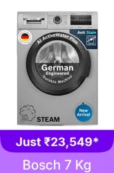 BOSCH 7 kg Washing Machine @ ₹23549 on Flipkart big Billion Days Sale
