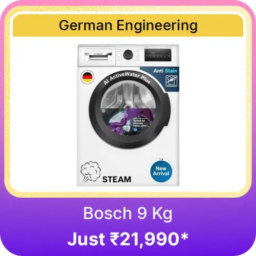 Image of BOSCH 9 kg Washing Machine @ ₹21990 on Flipkart big Billion Days Sale