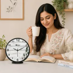 BOSCO Analog 20 cm X 20 cm Wall Clock (White, With Glass, Standard)