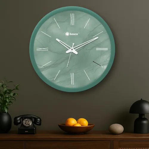 Image of Bosco Modern Non Ticking Silent, Sage Green Frame 30 CM