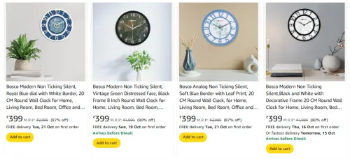 Image of Bosco Wall Clock starting @ ₹399