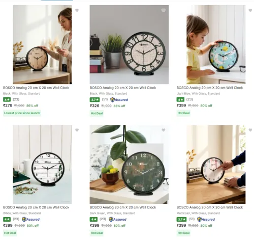 Image of Bosco Wall Clocks Starting @ ₹276