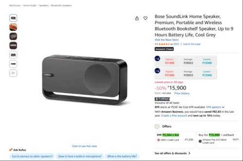 Image of Bose SoundLink Home Speaker, Premium, Portable and Wireless Bluetooth Bookshelf