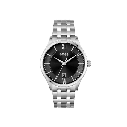 Image of Boss Men Elite Qtz Basic Calendar Black Round Dial Analog Watch 