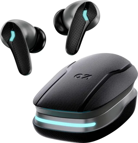 Image of Goboult Astra Neo 70Hrs Playtime, 4 Mic ENC, BT 5.4, Comfort Grip Case Bluetooth Headset (Black, True Wireless)