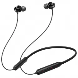 Bouncefit Bluetooth Wireless Mangentic On/Off Neckband, 40 Hours Battery, Fast Charge, IPX7, Low Latency, in Ear Bluetooth Neckband with Mic Earphones (Black) AA