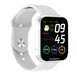 Bouncefit M I D116 Fitness Band Smart Watch for Men, Women, Boys, Girls, Kids – Single Touch Interface, Water Resistant, Workout Modes, Quick Charge Sports Smartwatch – White