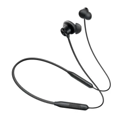 Bouncefit Sonic Bluetooth Wireless Neckband, 60 Hours Continuous Playback Battery, Big Bass, Low Latency, Active Noise Cancellation, Magnetic On/Off Earbuds with Mic Earphones (Black)