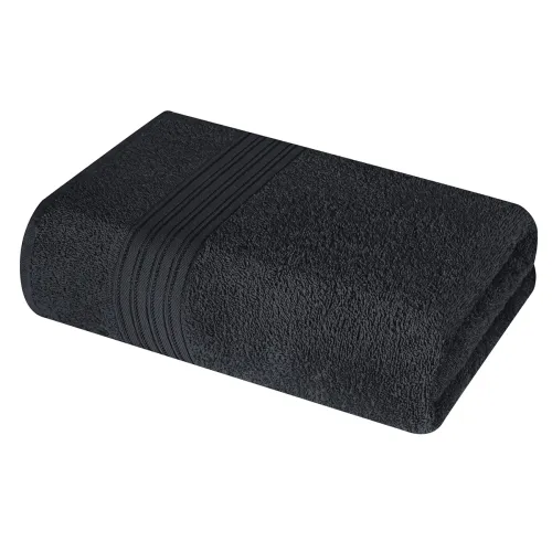 Image of BOUTIQUO 100% Cotton 1 Pack Bath Towel, Soft & Absorbent, Charcoal Grey