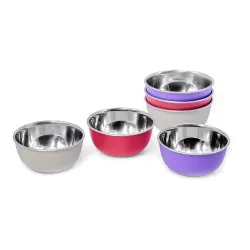 Bowl Fiery Stainless Steel Microwave Safe Bowls 12cm Set of 6 | Multicolor Kitchen Serving Bowls | Food Storage and Serving Bowls | Durable Reusable Bowls | 300 ML