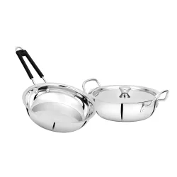 Bowls & More Flat Bottom Stainless Steel Cookware Set - 3 Pcs
