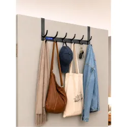 BOXJOY 12 Hook Over The Door Hanger | Wall Hanging Metal Hook Cloth Hangers