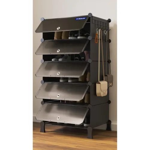 Image of BOXJOY 5 Shelf Shoe Racks with 5 Doors
