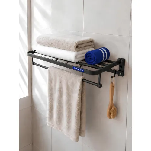 Image of BOXJOY Foldable Towel Holder Rack for Bathroom 