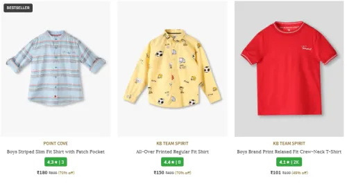 Image of Boy’s Clothing Under ₹199