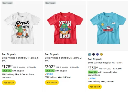 Image of Boys Clothing Starting @ ₹178 