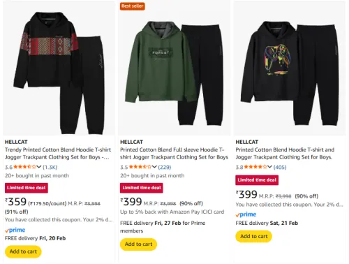 Image of Boys Hoodie & Jogger Set @ Starting ₹359