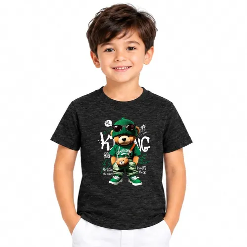 Image of Boy's Printed Cotton Blend T-Shirt | Round Neck | Half Sleeve | Regular Fit