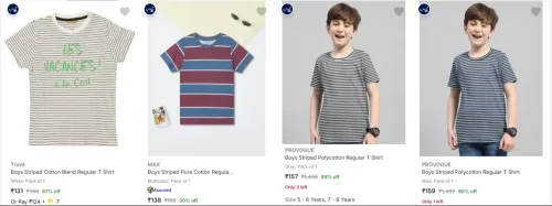 Image of Boys T shirt Starting @ ₹131