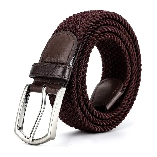 Image of Braided Canvas Woven Elastic Stretch Belts for Men