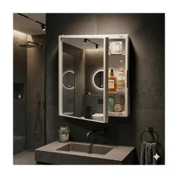 Branco New Rich Look Bathroom Cabinet with Mirror| Mirror with Shelf