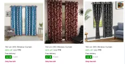 Branded (5ft) Window Curtain Starting At ₹70