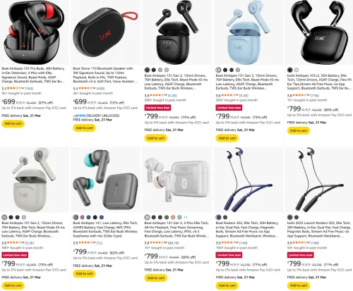 Image of Branded Earbuds & Neckbands Starts @699