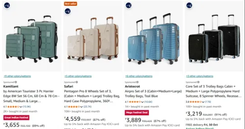 Image of Branded Luggage Set Of 3 at minimum 90% Discount
