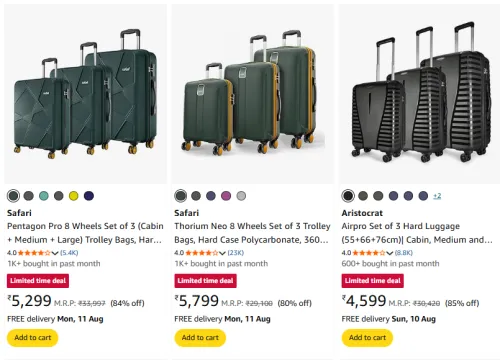 Image of Branded Luggage Trolly Bag Minimum 80% Discount 