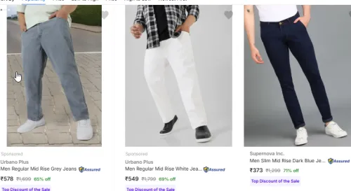 Image of Branded Men Jeans Minimum 60% Discount