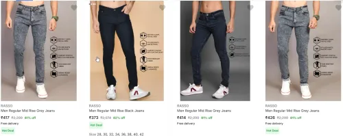 Image of Branded Men Mid Rise Jeans Up to 80-90% Discount