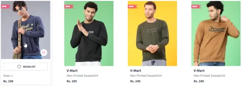 Image of Branded Men Printed Sweatshirt Starting Price @ ₹199