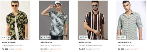 Image of Branded Men Pure Cotton Casual Shirt at Minimum 80% Discount