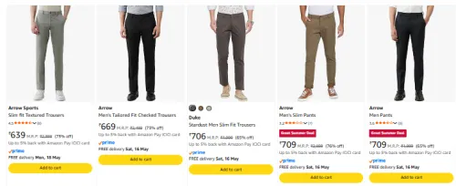 Image of Branded Men Trouser Minimum 60% Discount 