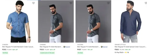 Image of Branded Men's Denim Shirts upto 85% Discount