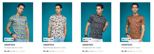 Image of Branded Men's T-Shirts starting at ₹86