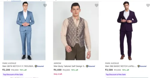 Image of Branded Men's Wedding Suit at Min.70% Discount