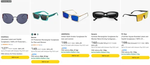 Image of Branded Sunglasses For men & Women Starting @ ₹127